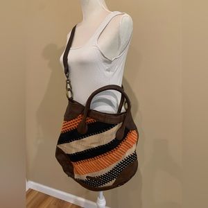 Women’s BCBGMaxAzria Large Boho, Hobo Woven Tote